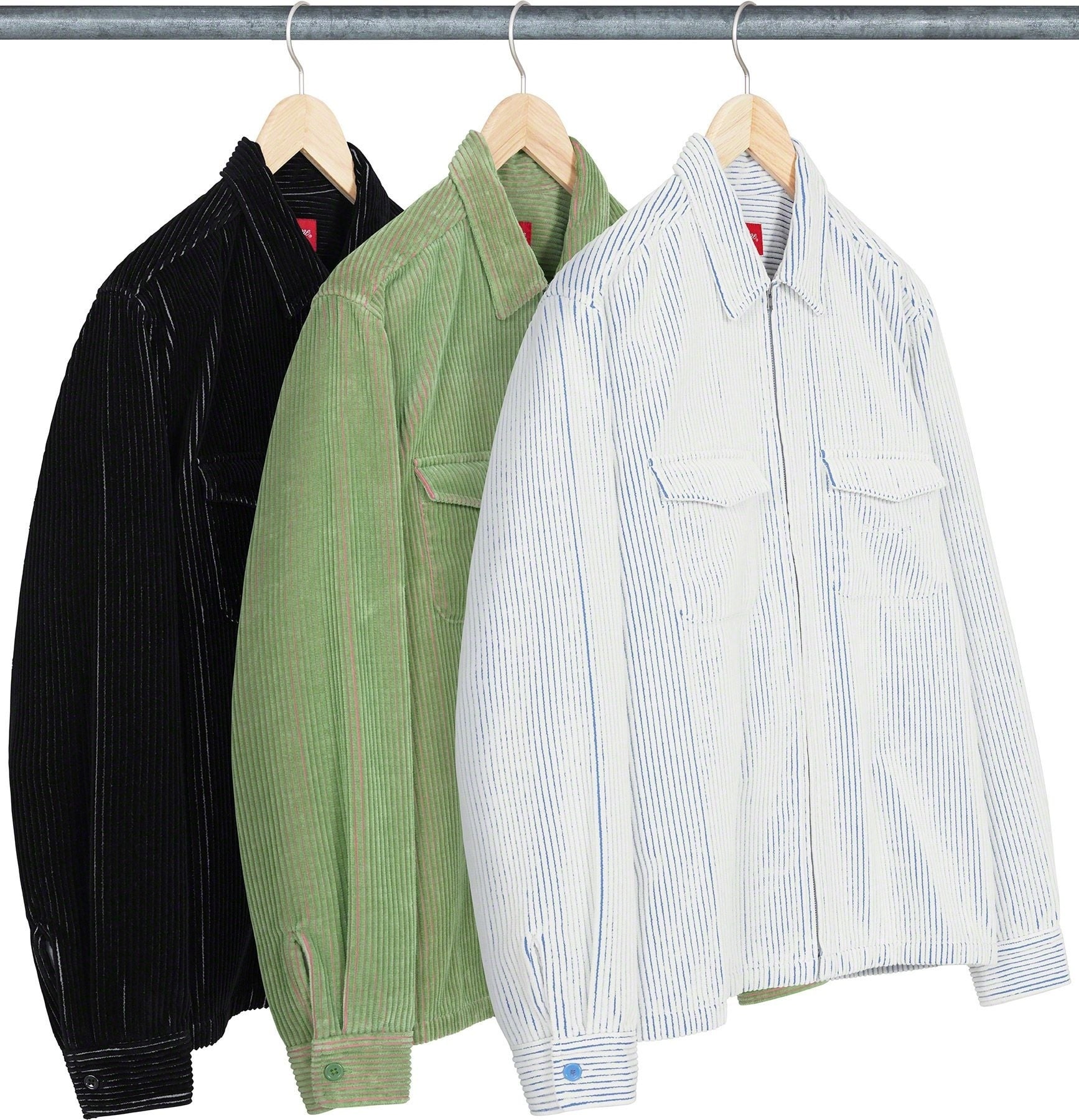 2-Tone Corduroy Zip Up Shirt